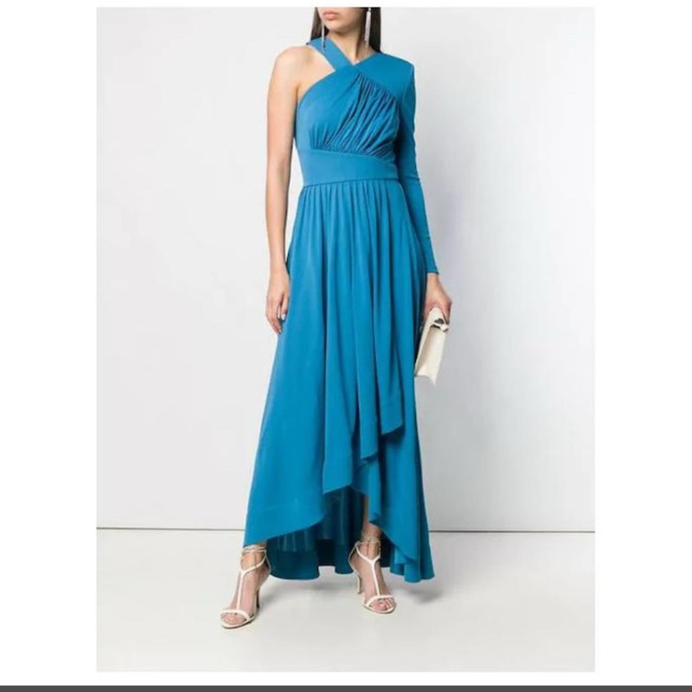 Givenchy blue one shoulder maxi dress
